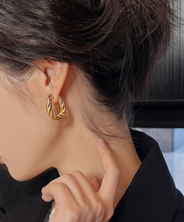 Twisted Gold Hoops