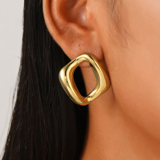 Square Gold Hoops